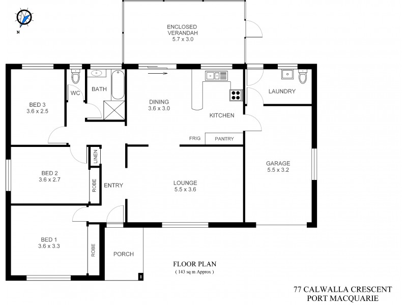 77 Calwalla Crescent, Port Macquarie NSW 2444 Floorplan