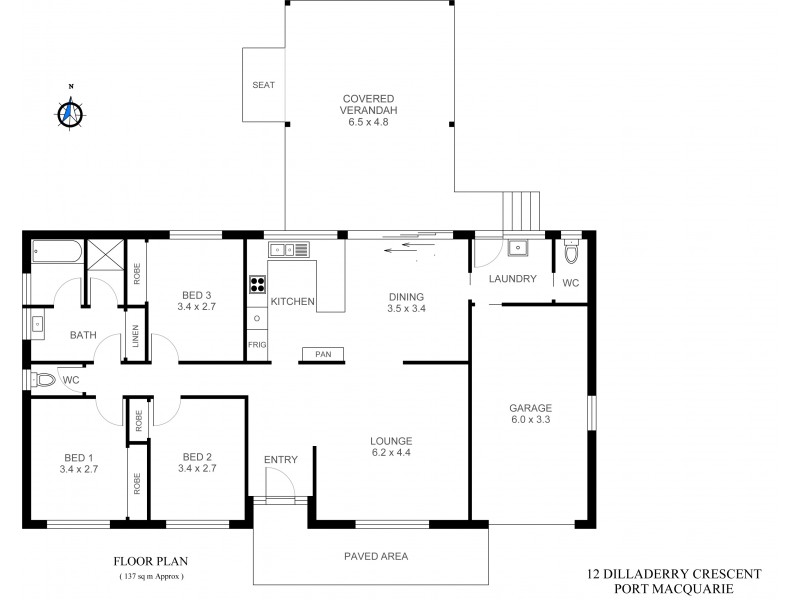 12 Dilladerry Crescent, Port Macquarie NSW 2444 Floorplan