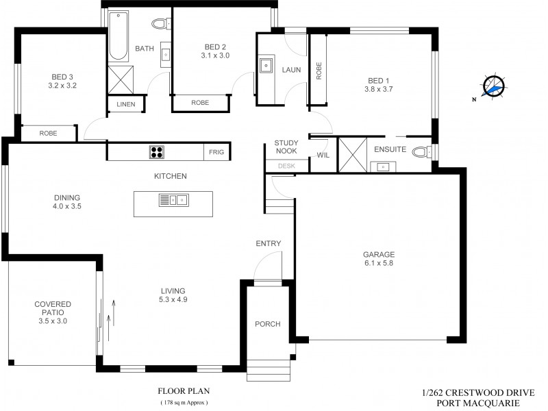 1/262 Crestwood Drive, Port Macquarie NSW 2444 Floorplan
