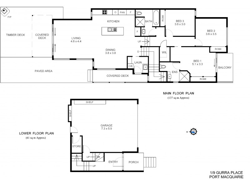 1/9 Gurra Place, Port Macquarie NSW 2444 Floorplan
