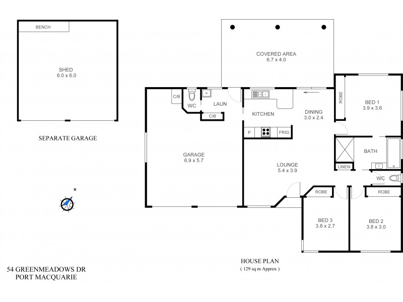 54 Greenmeadows Drive, Port Macquarie NSW 2444 Floorplan