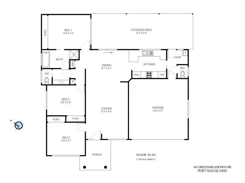 44 Greenmeadows Drive, Port Macquarie NSW 2444 Floorplan