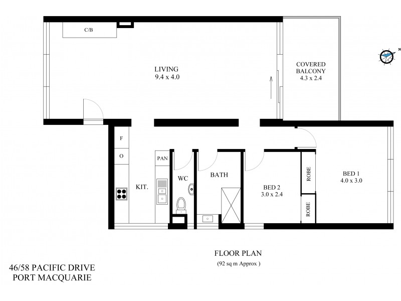 46/58 Pacific Drive, Port Macquarie NSW 2444 Floorplan