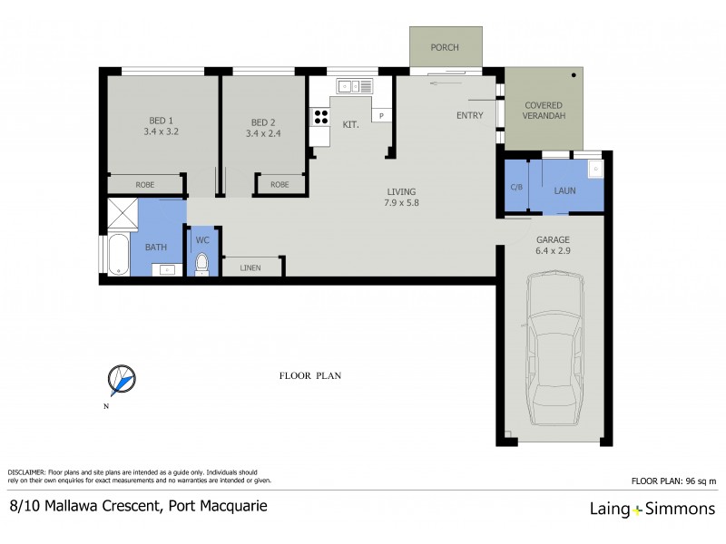 8/10 Mallawa Crescent, Port Macquarie NSW 2444 Floorplan