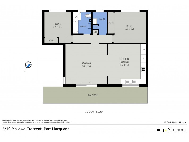 6/10 Mallawa Crescent, Port Macquarie NSW 2444 Floorplan