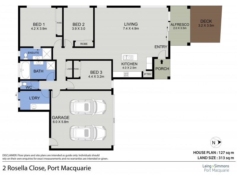 2 Rosella Close, Port Macquarie NSW 2444 Floorplan