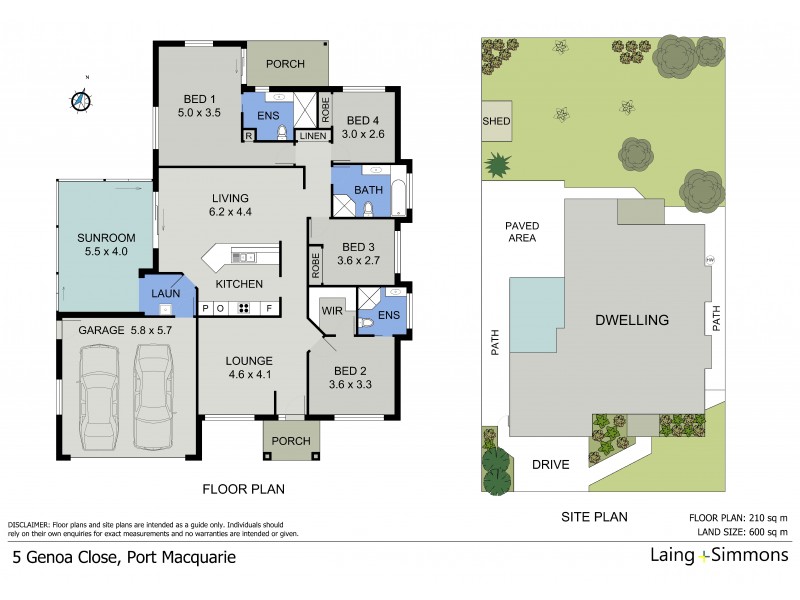5 Genoa Close, Port Macquarie NSW 2444 Floorplan