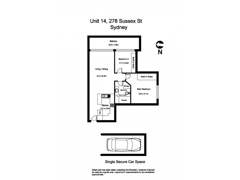 14/278 Sussex Street, Sydney NSW 2000 Floorplan