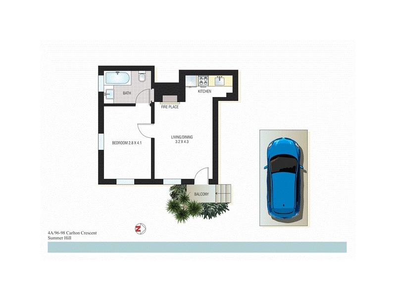 4a/98 Carlton Cresent, Summer Hill NSW 2130 Floorplan