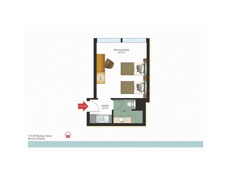 713/26-28 Macleay Street, Elizabeth Bay NSW 2011 Floorplan