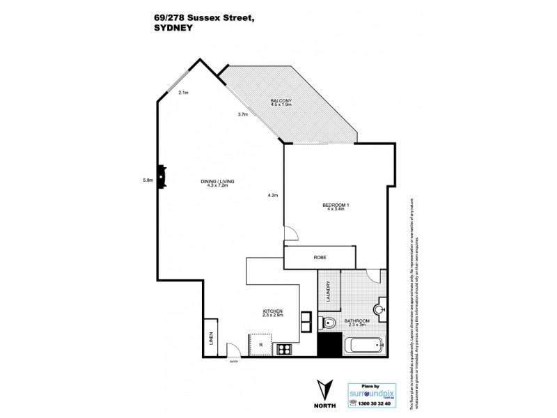69/278 Sussex Street, Sydney NSW 2000 Floorplan