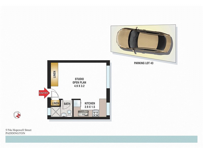 5/54a Hopewell Street, Paddington NSW 2021 Floorplan
