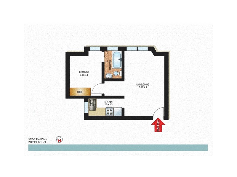 32/5-7 Earl Place, Potts Point NSW 2011 Floorplan
