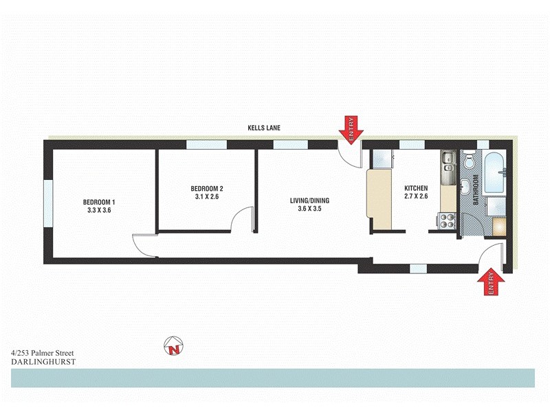 4/253 Palmer Street, Darlinghurst NSW 2010 Floorplan
