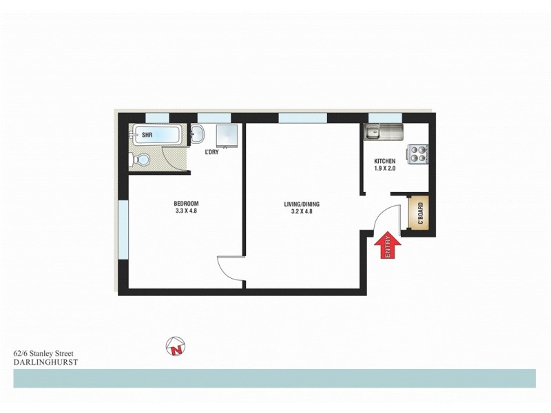 62/6 Stanley Street, Darlinghurst NSW 2010 Floorplan