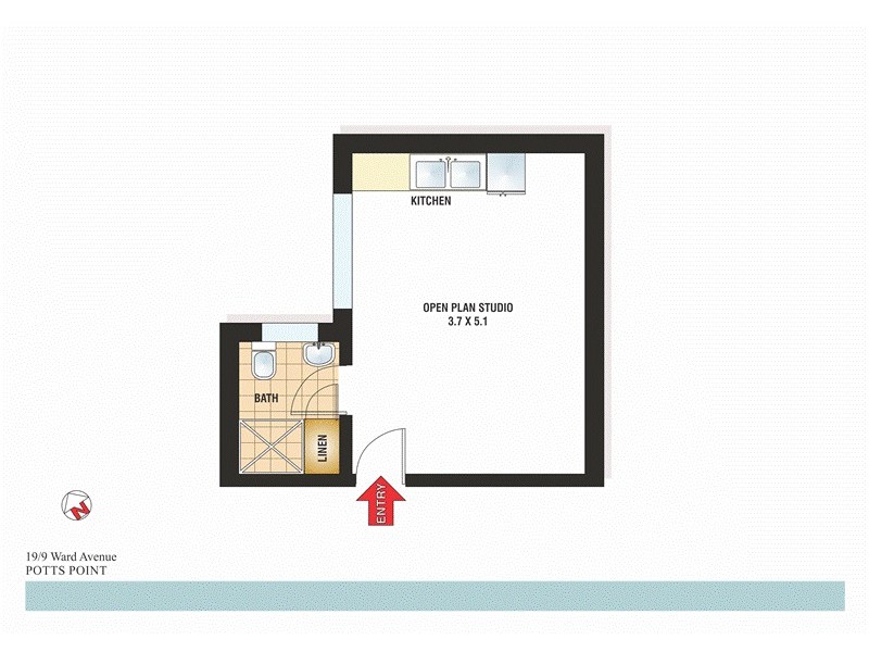19/9 Ward Avenue, Potts Point NSW 2011 Floorplan