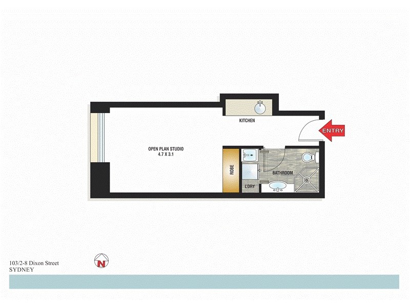 103/2-8 Dixon Street, Sydney NSW 2000 Floorplan