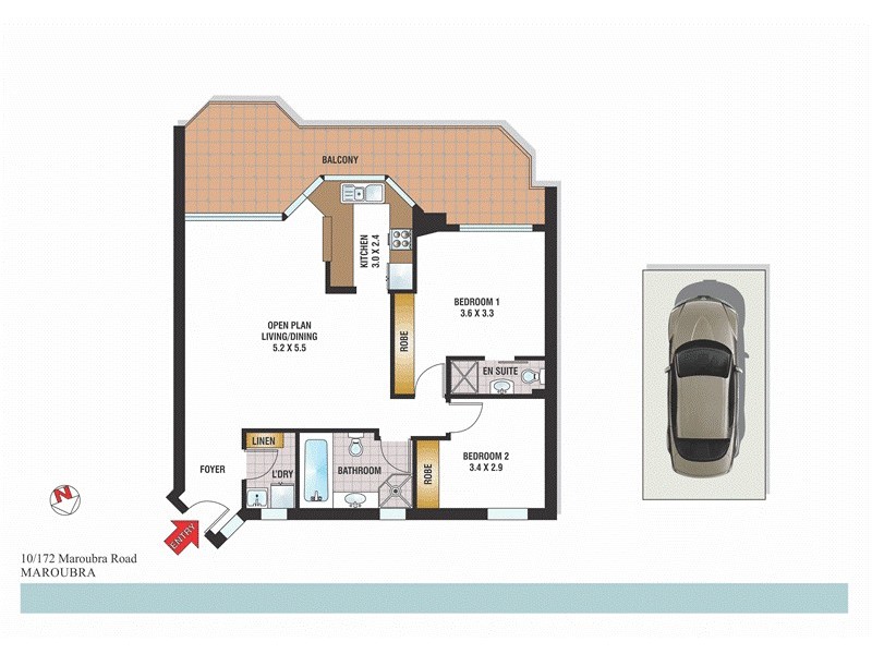 10/172-178 Maroubra Road, Maroubra NSW 2035 Floorplan