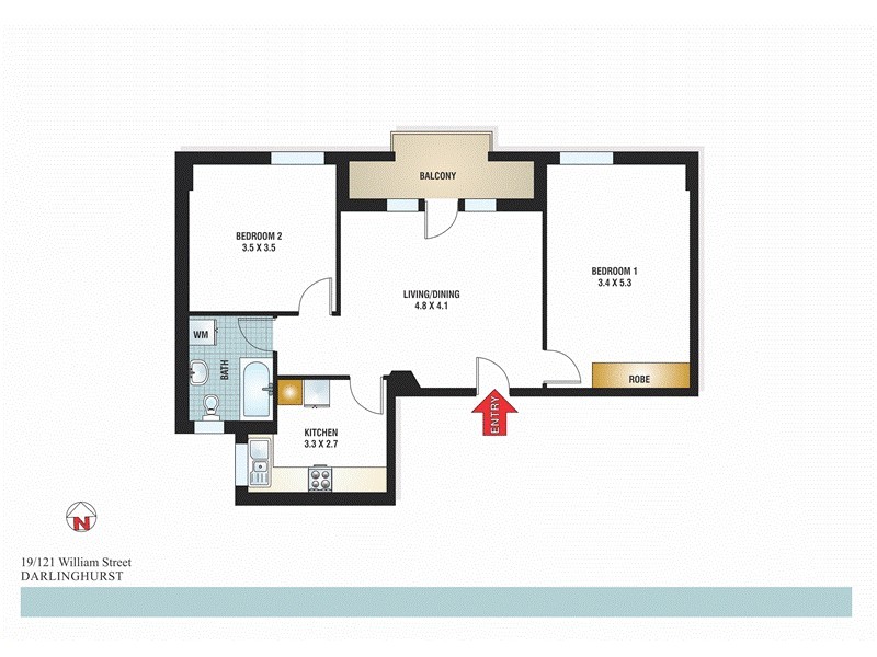 19/121 William Street, Darlinghurst NSW 2010 Floorplan