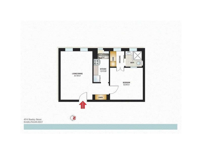 45/6 Stanley Street, Darlinghurst NSW 2010 Floorplan