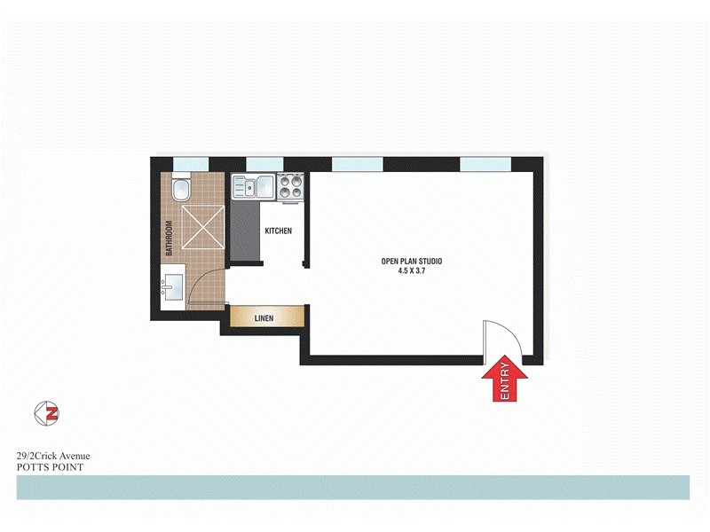 29/2 Crick Avenue, Potts Point NSW 2011 Floorplan