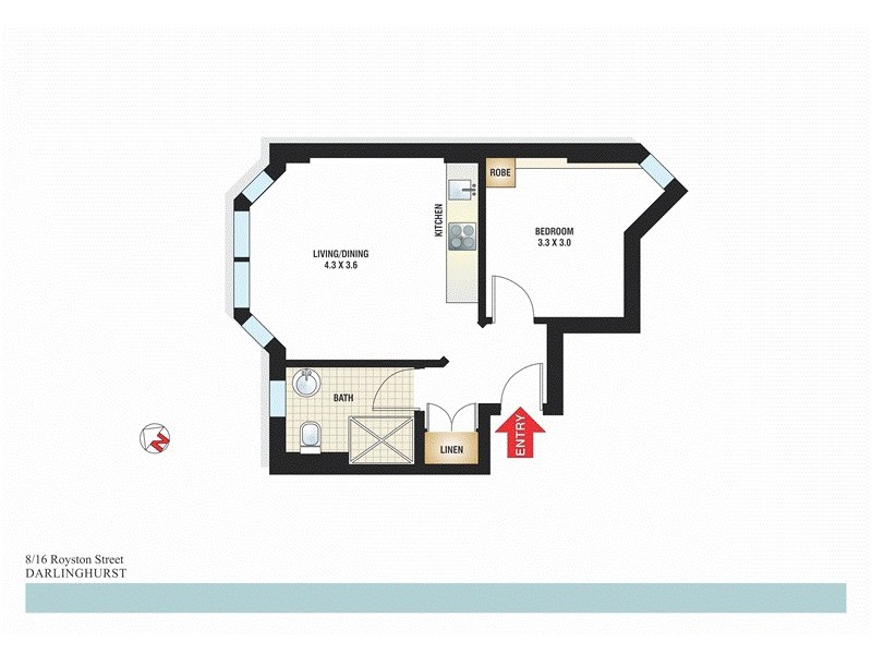 8/16 Royston Street, Darlinghurst NSW 2010 Floorplan