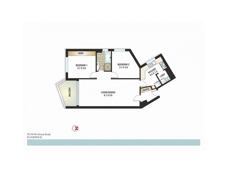 3E/94-96 Alison Road, Randwick NSW 2031 Floorplan