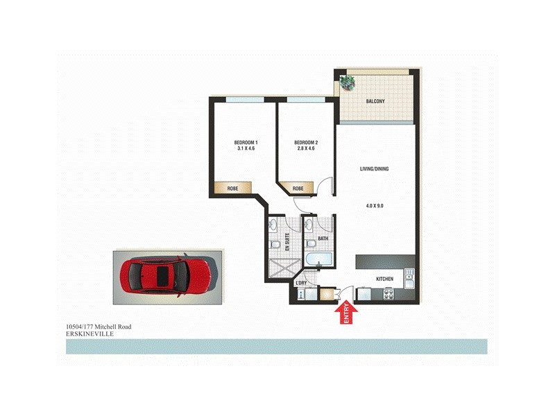 10504/177 Mitchell Road, Erskineville NSW 2043 Floorplan