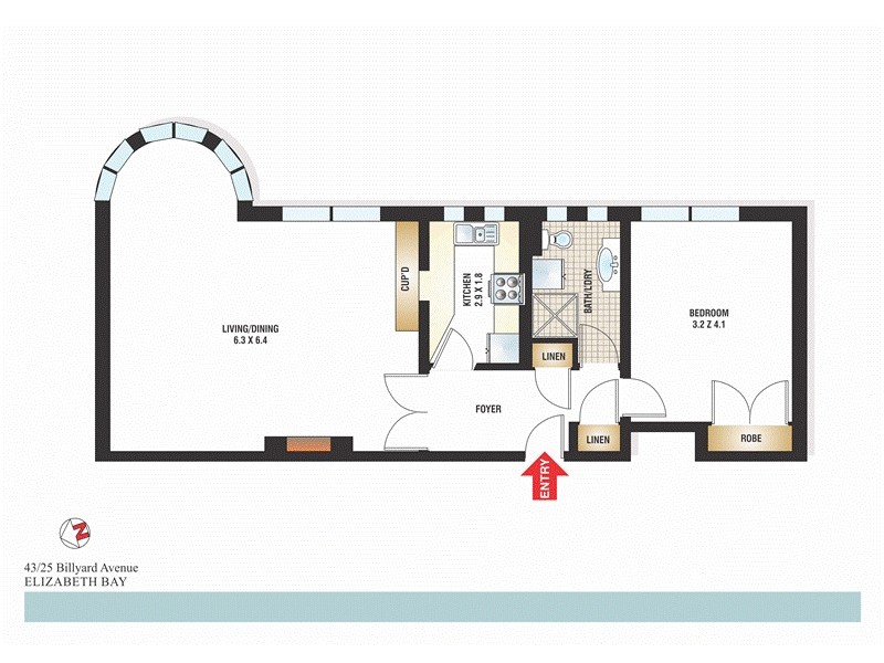 43/25 Billyard Avenue, Elizabeth Bay NSW 2011 Floorplan