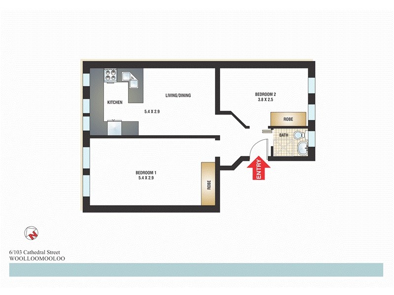 6/103 Cathedral Street, Woolloomooloo NSW 2011 Floorplan