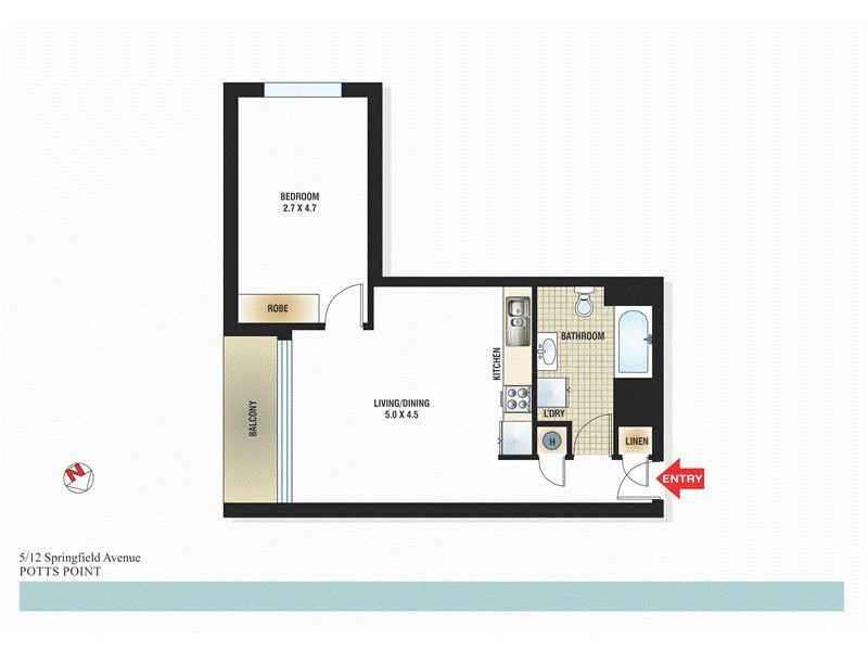 5/12 Springfield Avenue, Potts Point NSW 2011 Floorplan
