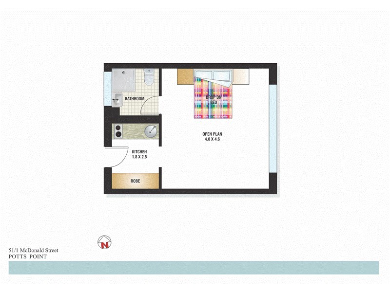51/1 McDonald Street, Potts Point NSW 2011 Floorplan