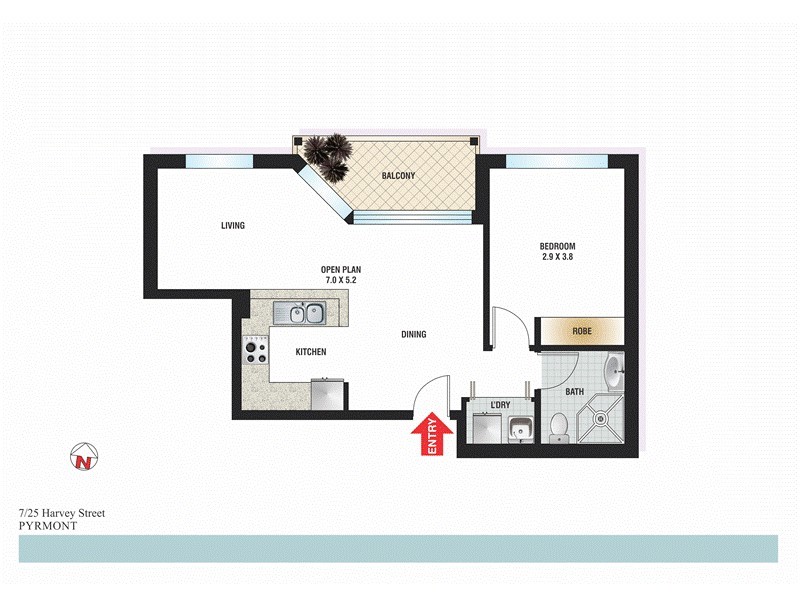 7/25 Harvey Street, Pyrmont NSW 2009 Floorplan