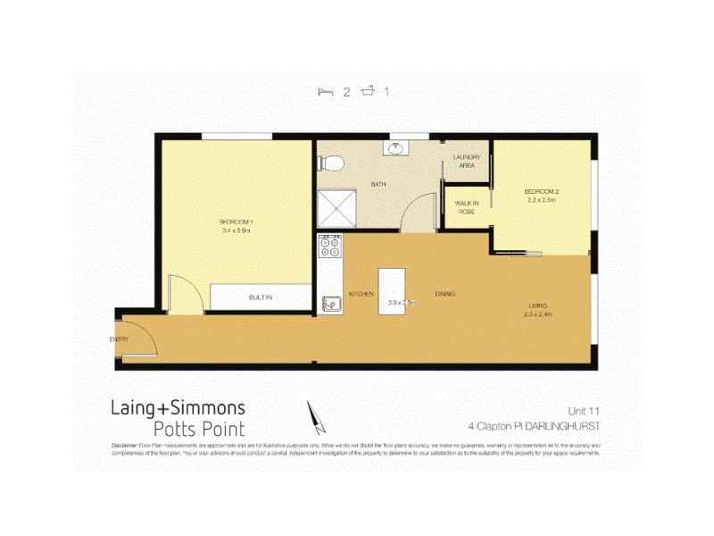 11/4-6 Clapton Place, Darlinghurst NSW 2010 Floorplan