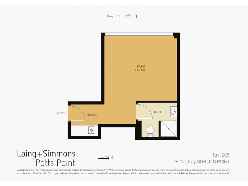 205/28 Macleay Street, Potts Point NSW 2011 Floorplan