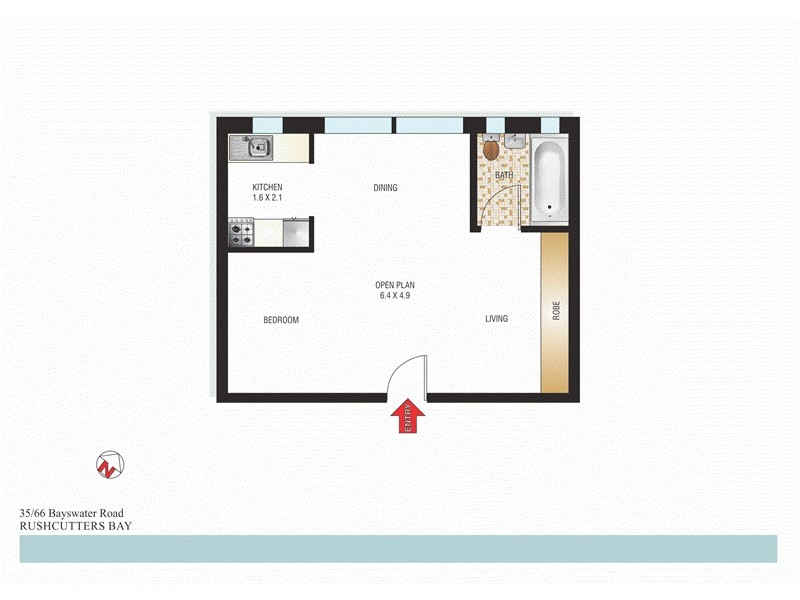 35/66 Bayswater Road, Rushcutters Bay NSW 2011 Floorplan
