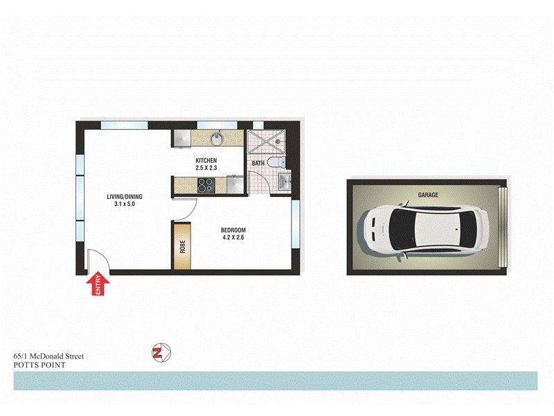 65/1 McDonald Street, Potts Point NSW 2011 Floorplan