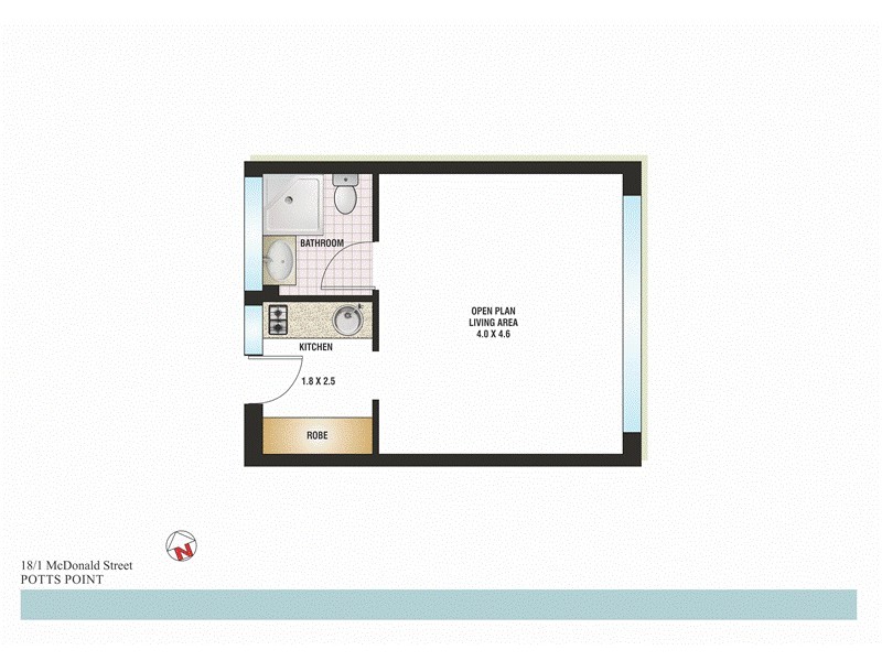 18/1 McDonald Street, Potts Point NSW 2011 Floorplan