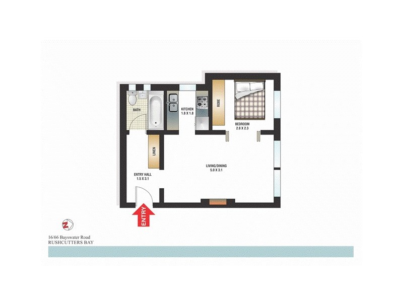 16/66 Bayswater Road, Rushcutters Bay NSW 2011 Floorplan