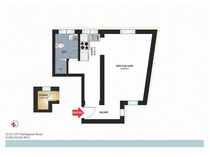 22/251-255 Darlinghurst Road, Darlinghurst NSW 2010 Floorplan