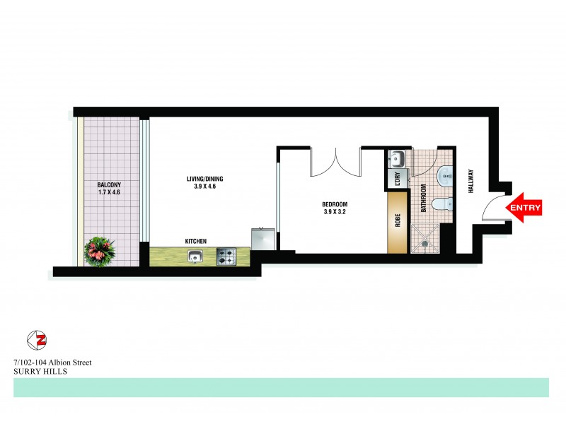 7/102-104 Albion Street, Surry Hills NSW 2010 Floorplan