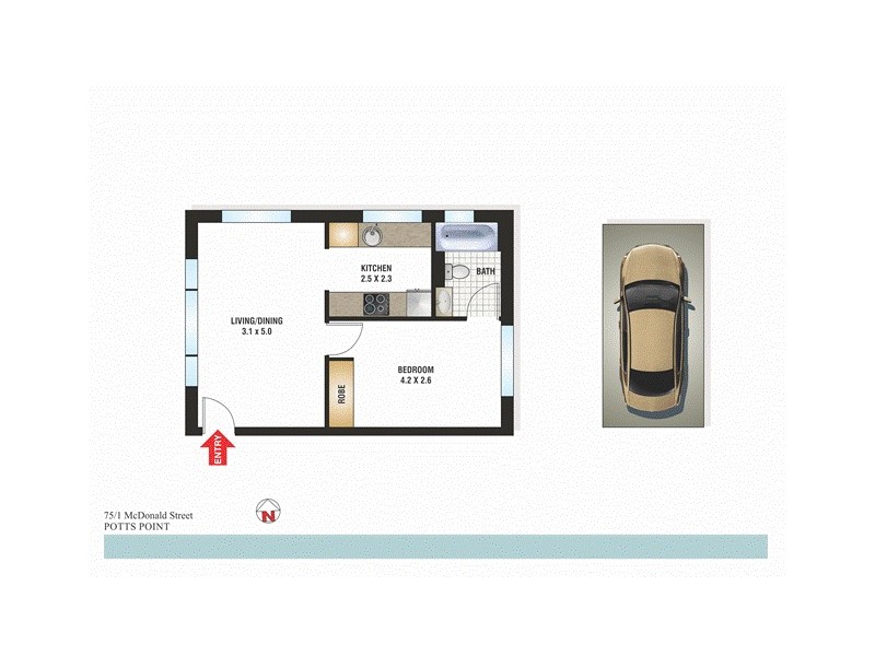 75/1 McDonald Street, Potts Point NSW 2011 Floorplan