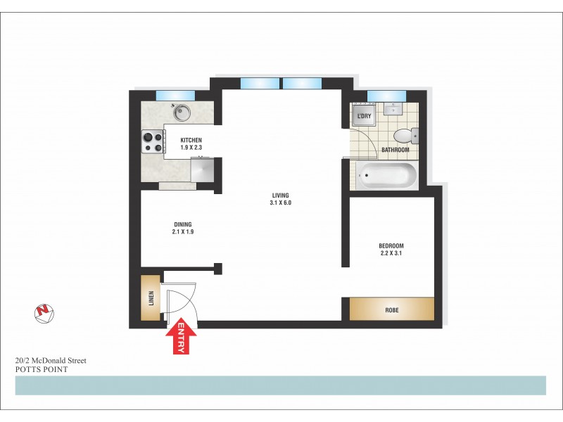 20/2 McDonald Street, Potts Point NSW 2011 Floorplan