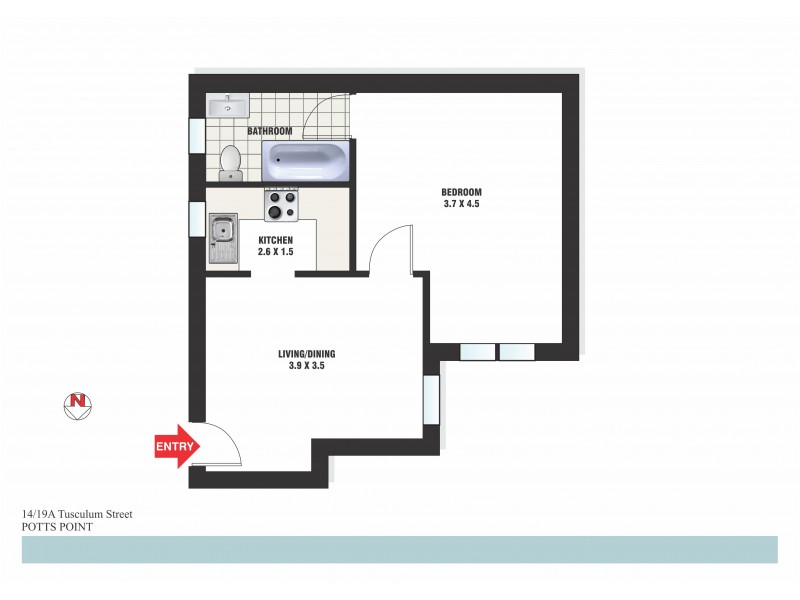 14/19A Tusculum Street, Potts Point NSW 2011 Floorplan