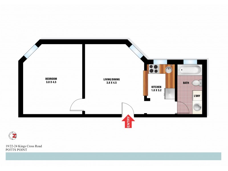 19/22-24 Kings Cross Road, Potts Point NSW 2011 Floorplan