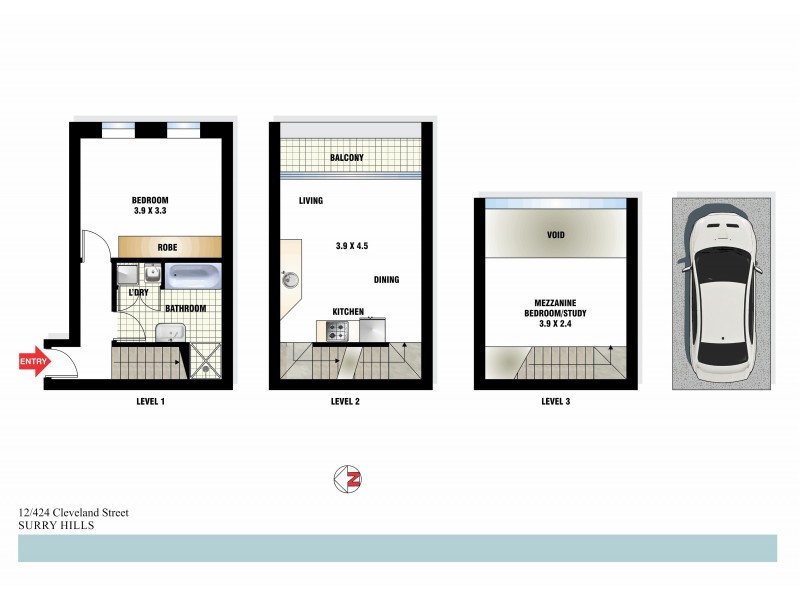 12/424-426 Cleveland Street, Surry Hills NSW 2010 Floorplan