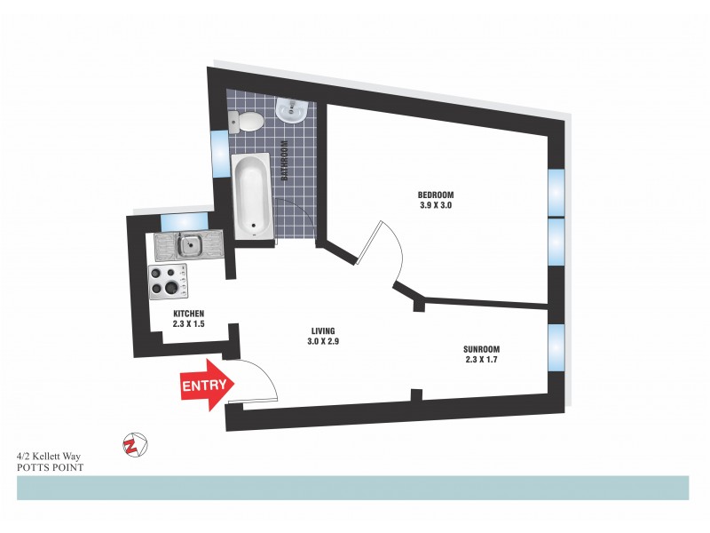 4/2 Kellett Way, Potts Point NSW 2011 Floorplan