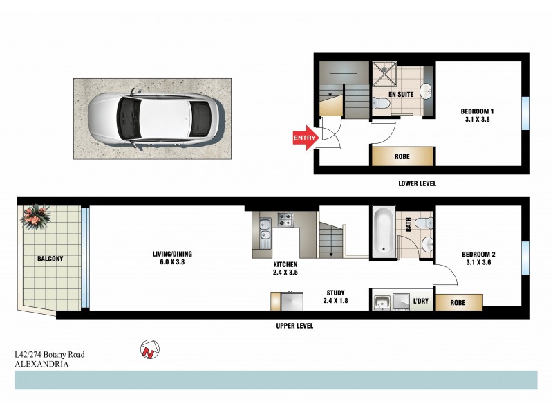 L42/274 Botany Road, Alexandria NSW 2015 Floorplan