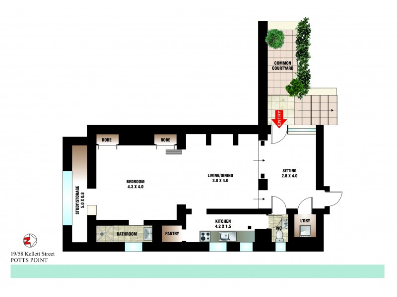 19/58 Kellett Street, Potts Point NSW 2011 Floorplan