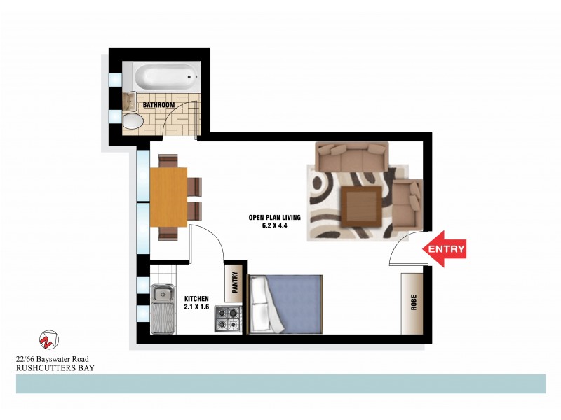 22/66 Bayswater Road, Rushcutters Bay NSW 2011 Floorplan